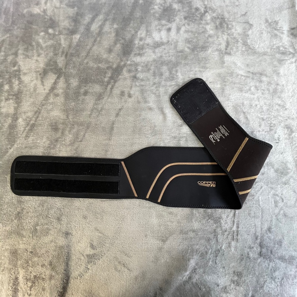Copper Fit Back Support Belt Unisex S/M Black Copper Infused Compression Wrap